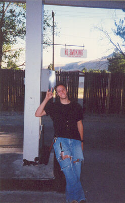 Acidprime smoking at the gas station.