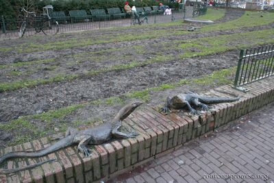 Bronze Komodo Dragons.