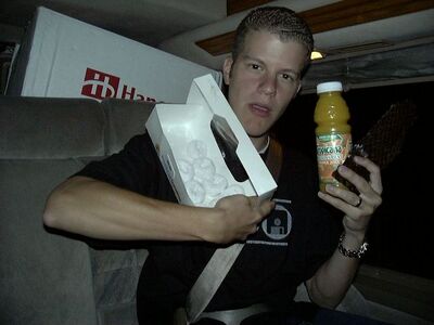Me, OJ, Donuts and a beef shingle.