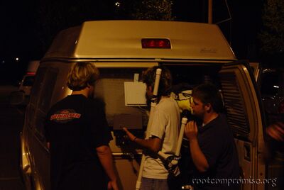 Securing the wireless antennas for the road LAN.