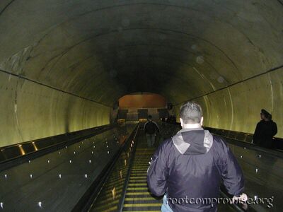 Escalator to the Metro.