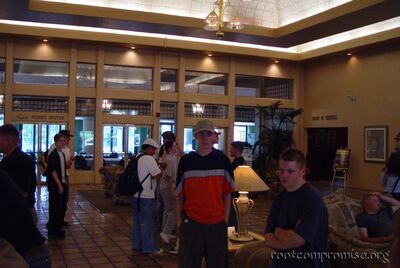 In the Alexis Park lobby.