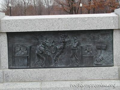 Reliefs on the World War II Memorial.
