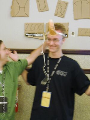 Manic with the strap-on from last year's Scavenger Hunt.