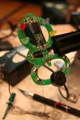 My circuit board in Joe Grand's Hardware Hacking class.