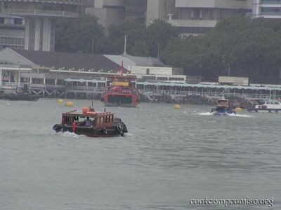 Boats in the rain.