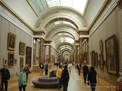 Hallway inside the Louvre.
