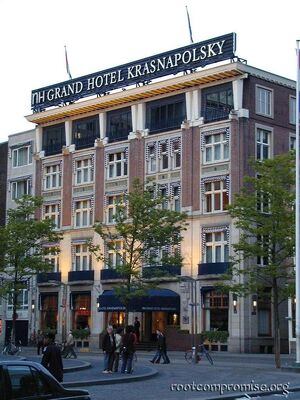 Our Hotel, the Grand Hotel Krasnapolsky.