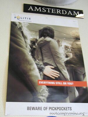 Careful, pickpockets will slap your butt!