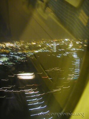 Blurry Washington Monument.