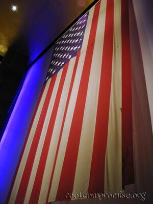 The Flag that hung on the Pentagon after 9/11.