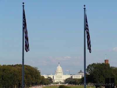 View of the Capitol Building from the Washington Monument.