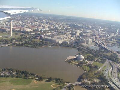 Washington Monument and Jefferson Memorial.