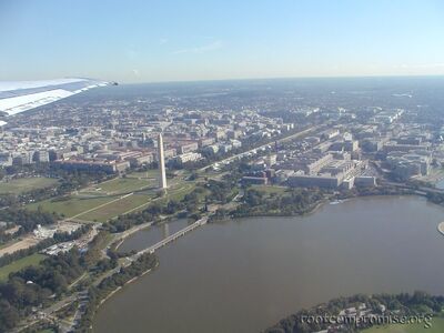 Washington Monument and Capitol Building.