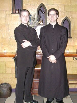 Me in my Equilibrium outfit and Jeff in his Matrix outfit.  If I am not mistake we both aquired these in Singapore.