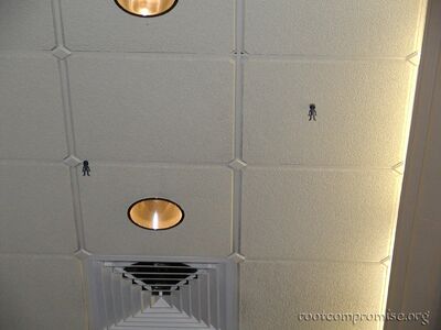 Something in the glue made them bind to the ceiling tiles.