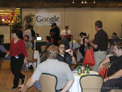 Enjoying the Google reception.