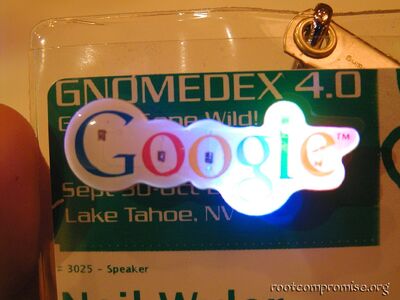 Google flashing LED pins were everywhere.