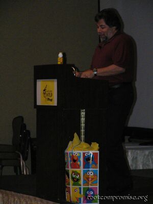 Steve Wozniak gives a keynote.