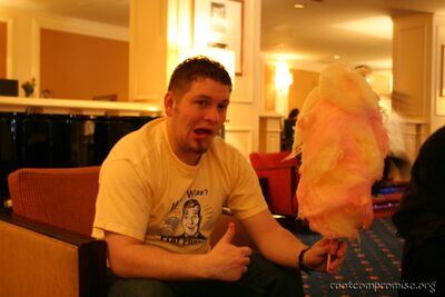 Dedhed with cotton candy.