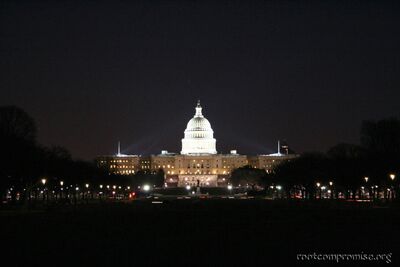 The Capitol Building from afar.