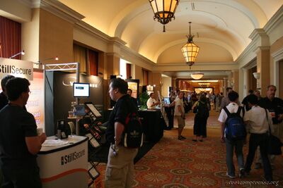 Some sponsor booths.