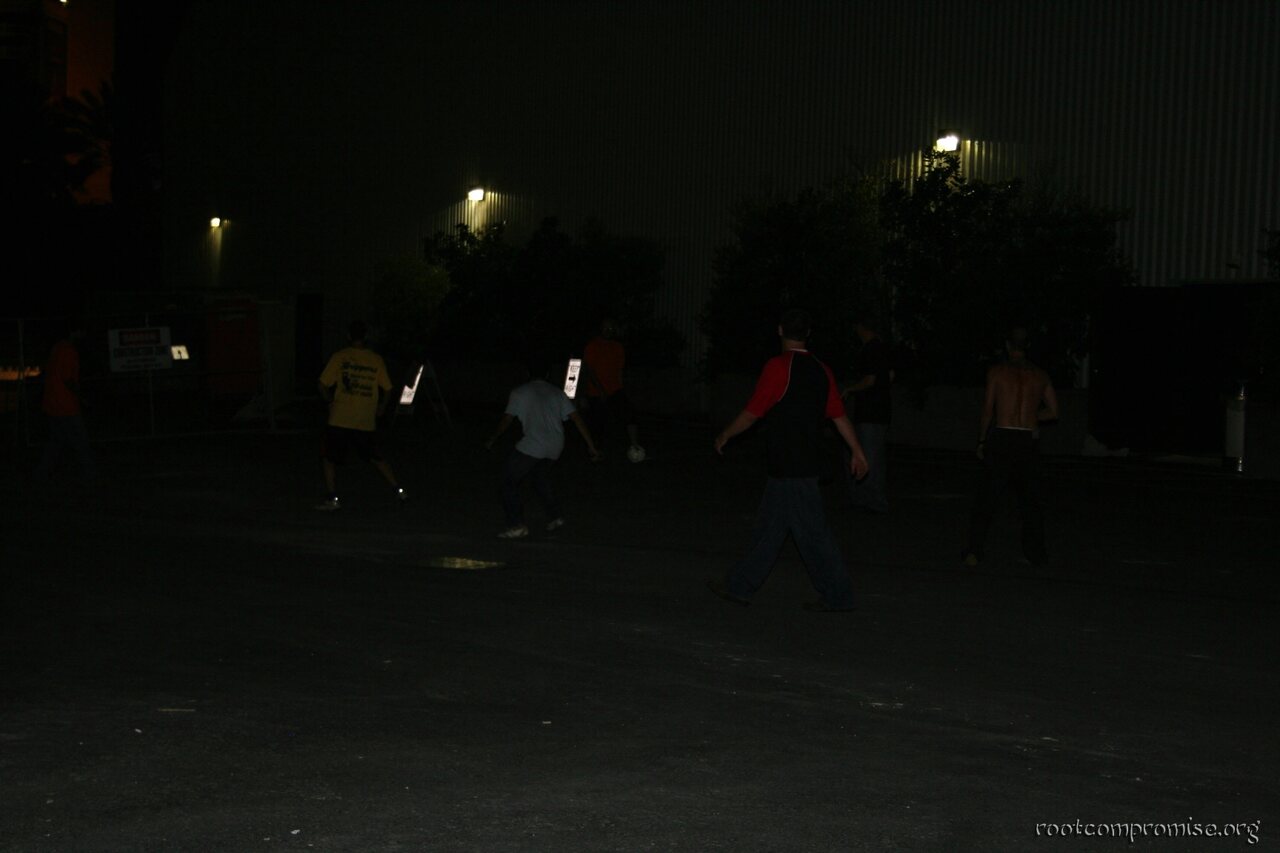 We played between the building at Ceasar's
