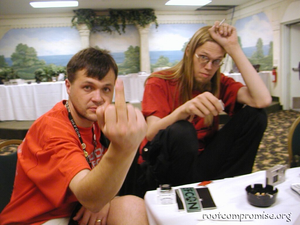 Chris and Dead Addict at the Senior Goon meeting.