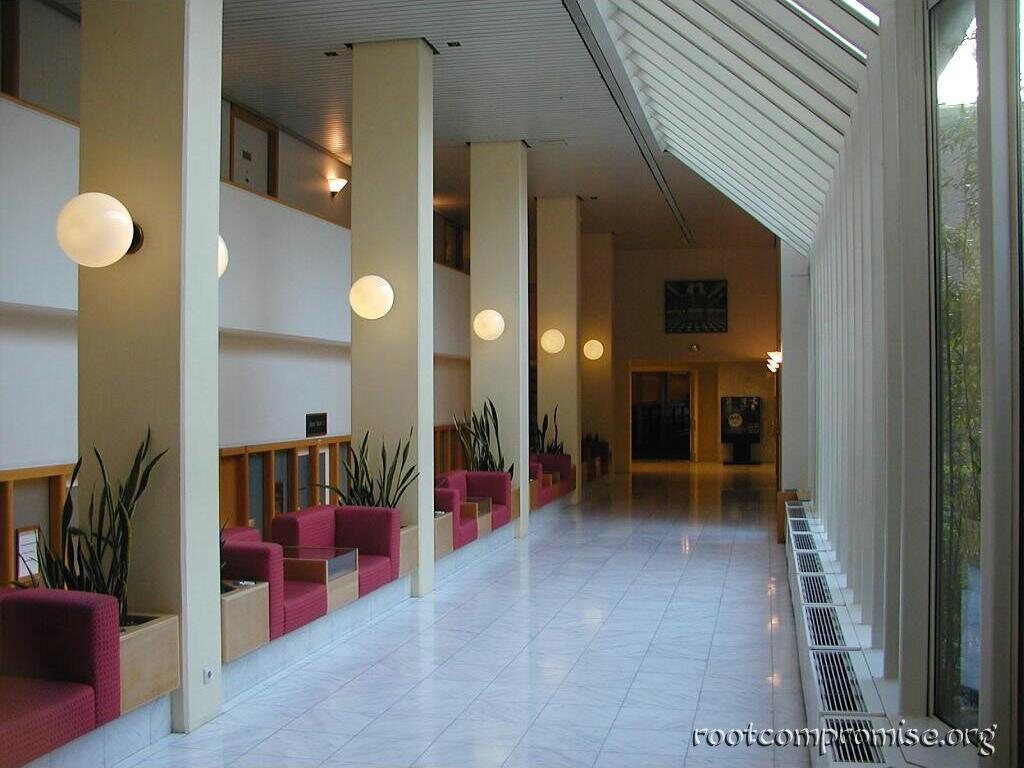 The hotel in Amsterdam.