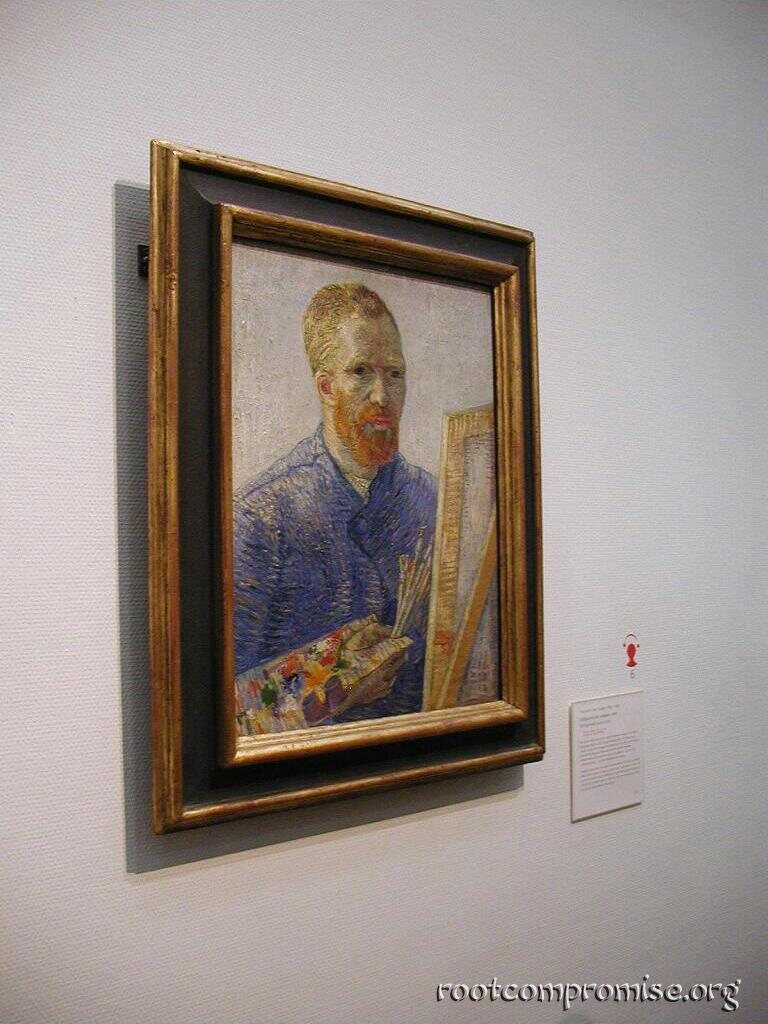 Inside the Van Gigh museum.  One of Van Gogh's most famous self portraits.