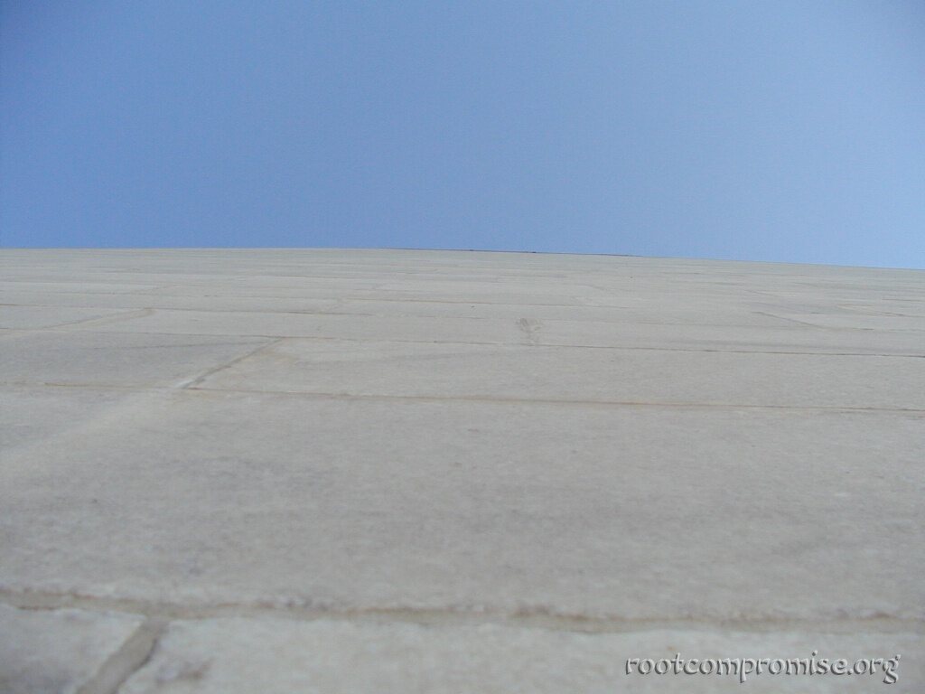 Looking straight up the side of the Washington Monument.