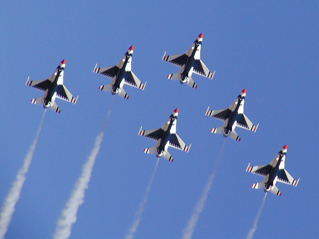 U.S. Air Force Thunderbirds in Delta Formation.