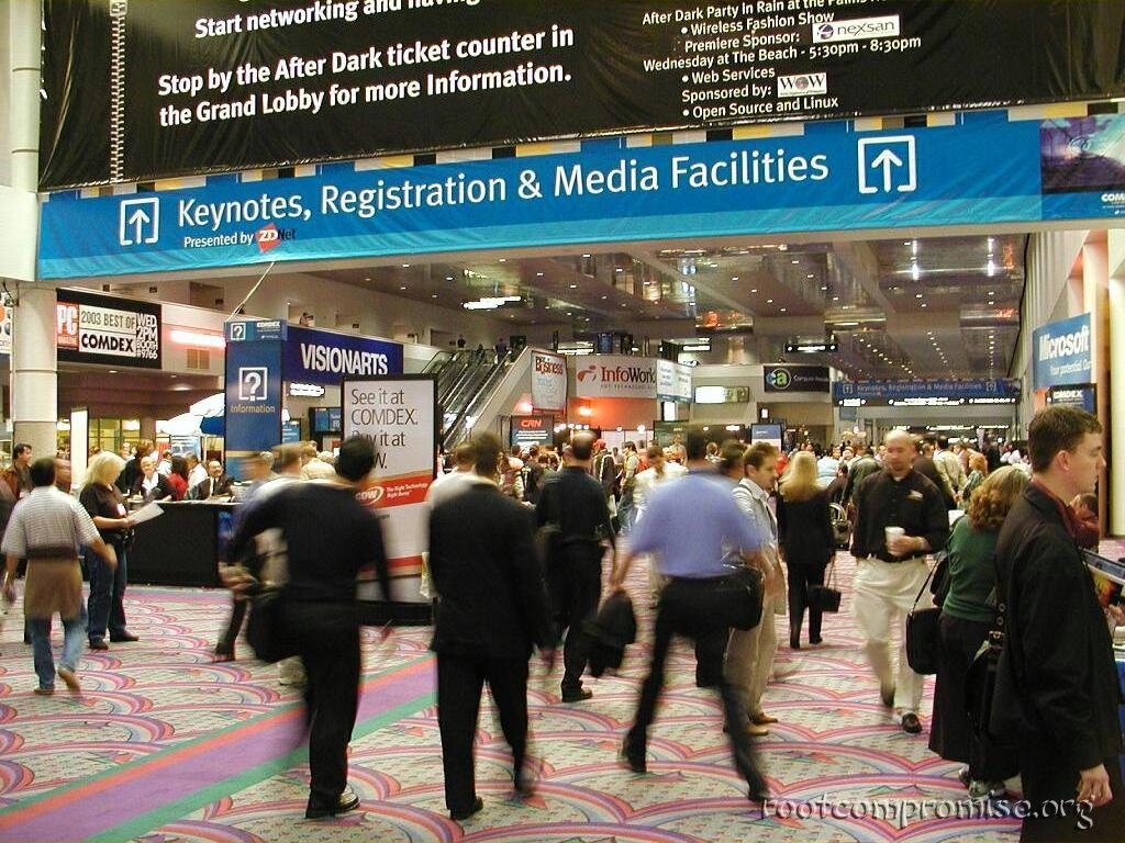 Walking in the doors of the Las Vegas Convention Center.